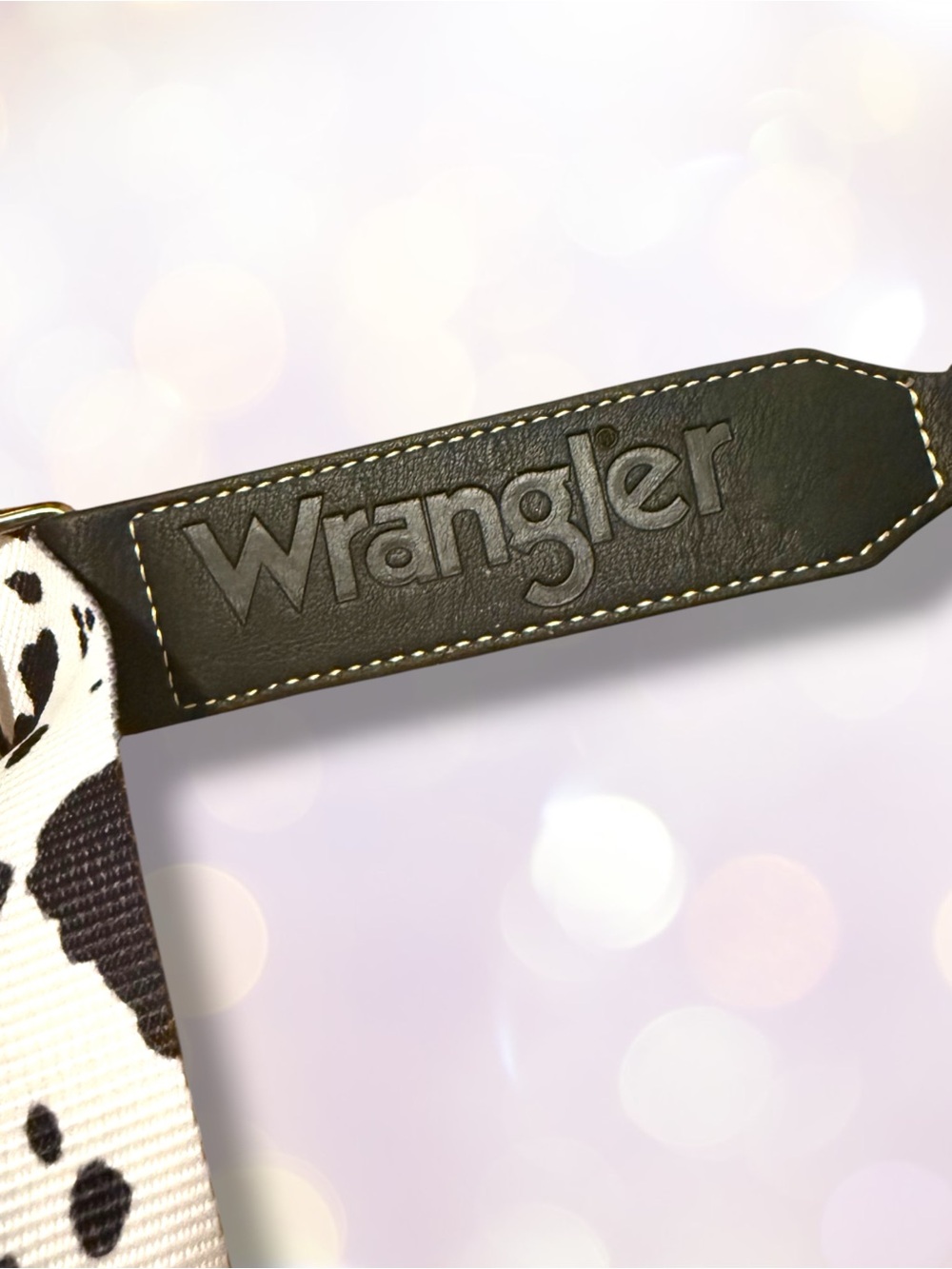 Wrangler NWOT Crossbody with Cream-and-Black Cowhide Accent - Picture 6 of 10